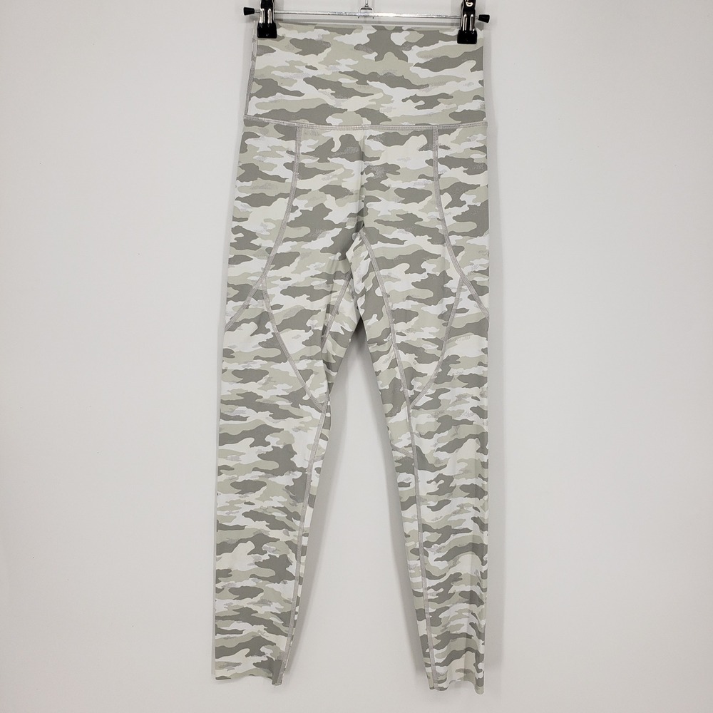 Aerie Chill Play Move Camo Leggings High Waisted Athletic Pockets Gray Size S